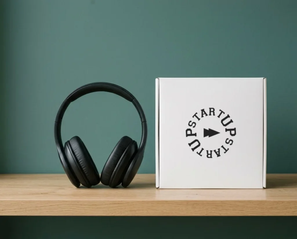 Cuffie e scatola con logo START UP®